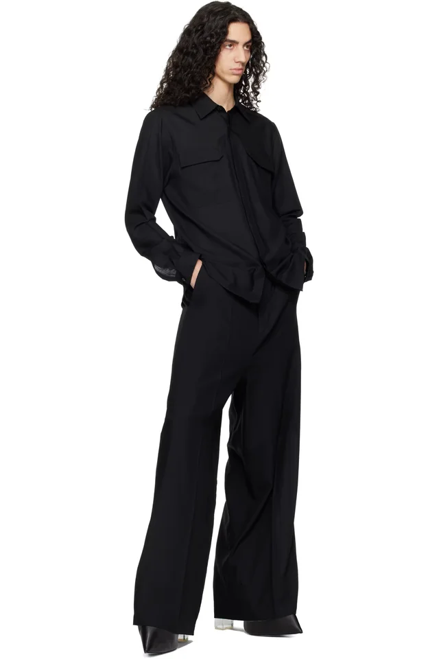 Rick Owens Black Temple Tailored Firbanks Trousers, photo 4 of 4 from SSENSE