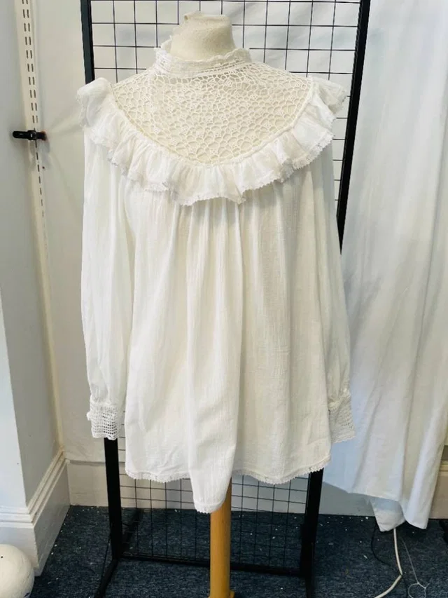Zimmermann Lace Blouse White Size: XS in White Cotton from Oxfam Online Shop
