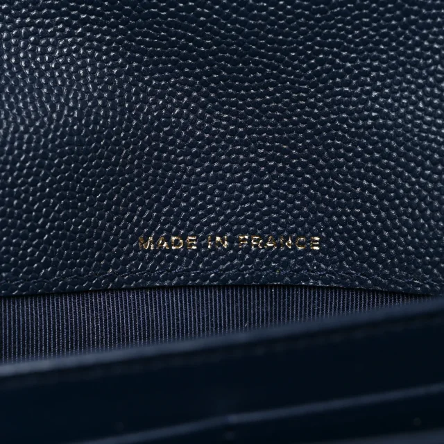 Chanel Caviar Quilted Large Gusset Flap Wallet Navy in Navy Caviar leather from FASHIONPHILE, photo 7 of 8