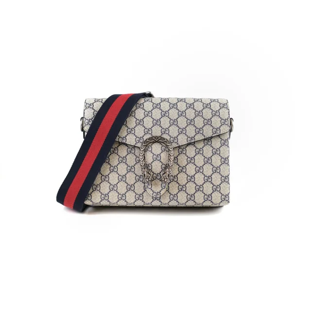 Gucci Men's Dionysus GG Messenger Beige/Blue in Beige Canvas from The Purse Affair