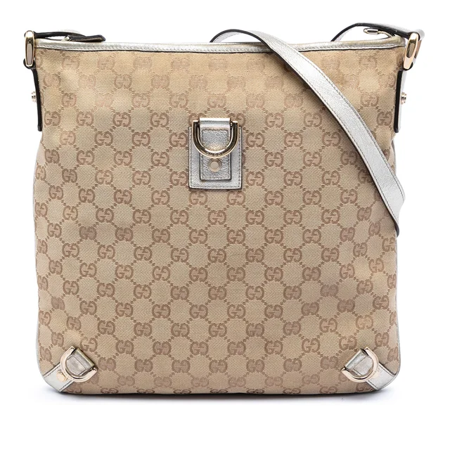 Beige Gucci GG Canvas Abbey D Ring Crossbody in Beige Canvas from Designer Revival