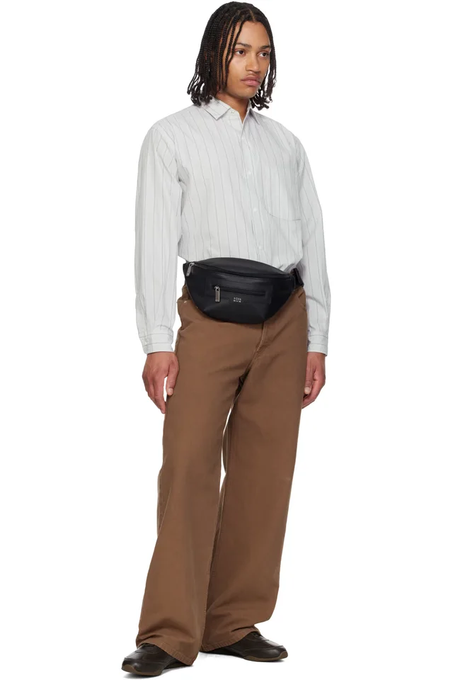 BOSS Black Grained Faux-Leather Belt Bag, photo 4 of 4 from SSENSE