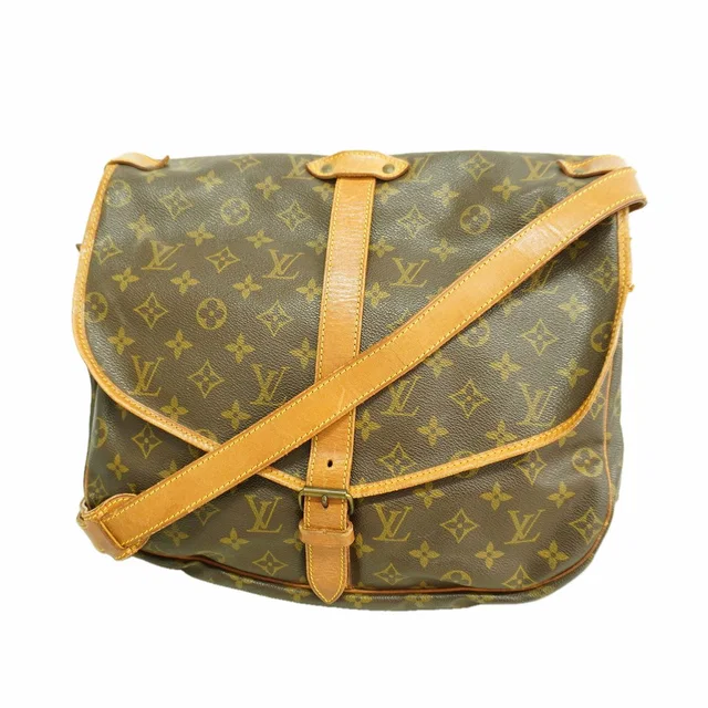 Louis Vuitton Shoulder Bag Monogram Saumur 35 Brown in Brown from The Reluxe