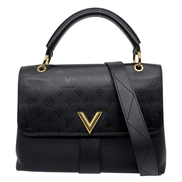 Louis Vuitton Very One Handle Monogram Leather Shoulder Bag Black in Black Leather from Dallas Designer Handbags
