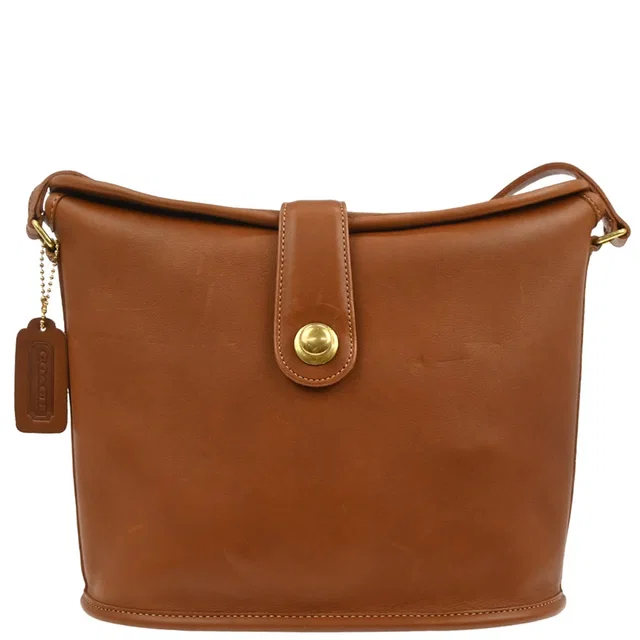 Coach Brown Leather Shoulder Bag in Brown Leather from AMORE Vintage Tokyo