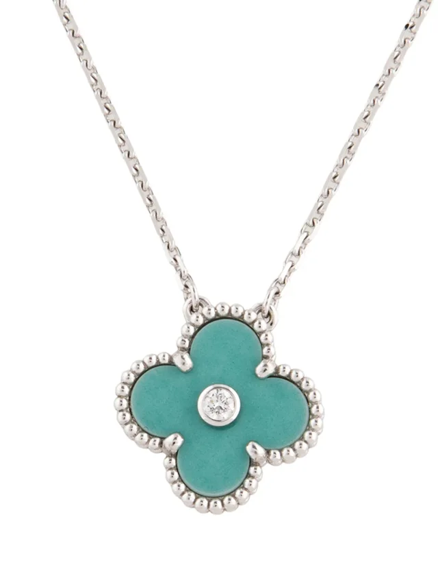 Van Cleef & Arpels 2022 Limited Edition Vintage Alhambra Pendant Necklace, 16.5" in blue from The RealReal