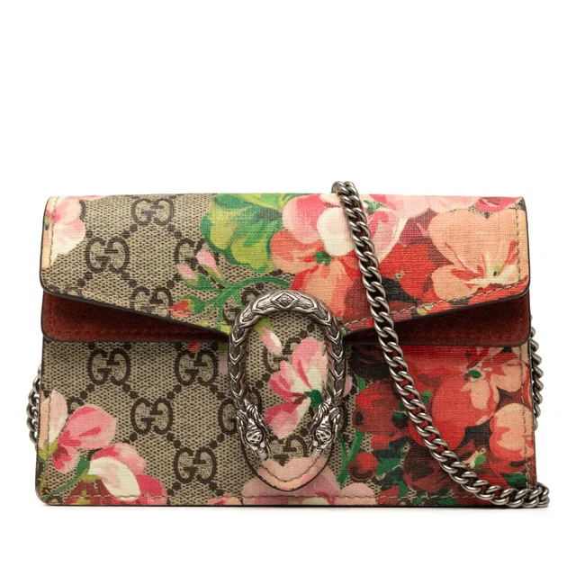 Beige Gucci Mini GG Supreme Blooms Dionysus Crossbody in Beige Suede from Designer Revival