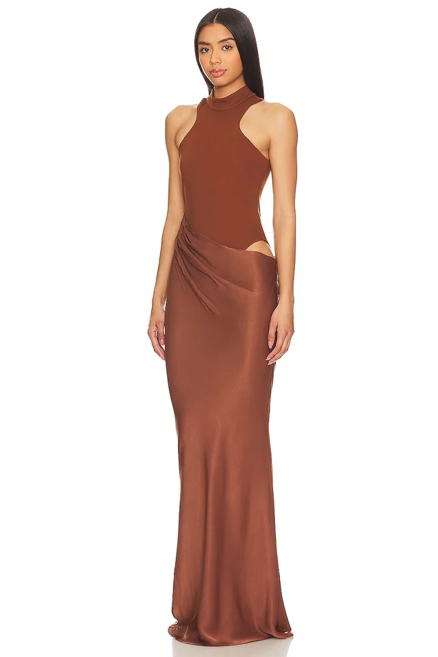 Camila Coelho Estrella Maxi Dress in Nutshell Brown, photo 3 of 4 from REVOLVE (Canada)