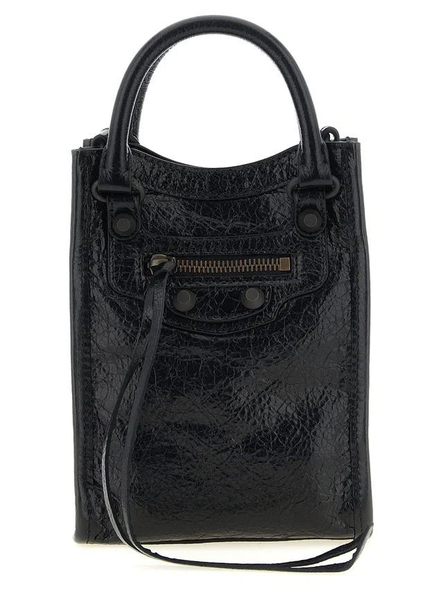 Balenciaga Wrinkled Lambskin Top Handle Bag — Black in Black Lambskin from HEWI
