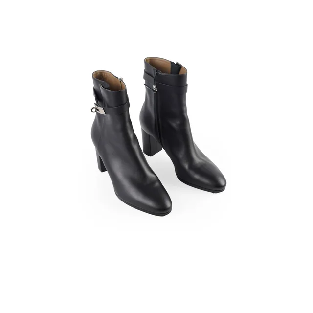 Hermès Saint Germain Ankle Boots Black Size 39.5 in Black Calfskin from The Purse Affair