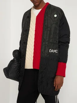 Oamc Quilted jacket with center button fastening in 100% Polyamide, 100% Polyester, photo 3 of 9 from LUISAVIAROMA