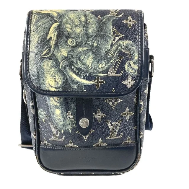 Louis Vuitton Shoulder Bag Messenger BB Monogram Savannah Canvas Navy in Navy Canvas from The Reluxe