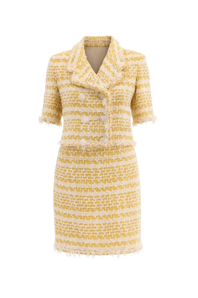 Chanel cropped tweed jacket in Tweed from Designer Revival