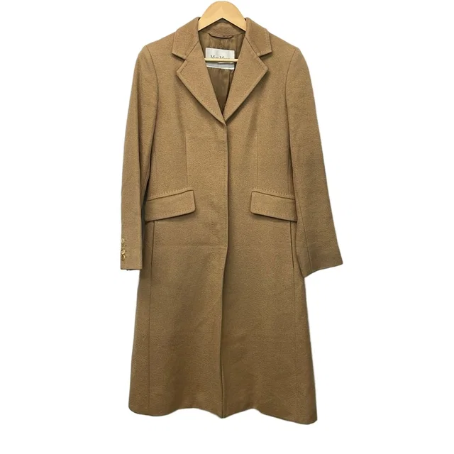 Max Mara Coat M Light Brown Long Sleeve Camel Autumn Winter 40 in Brown from The Reluxe
