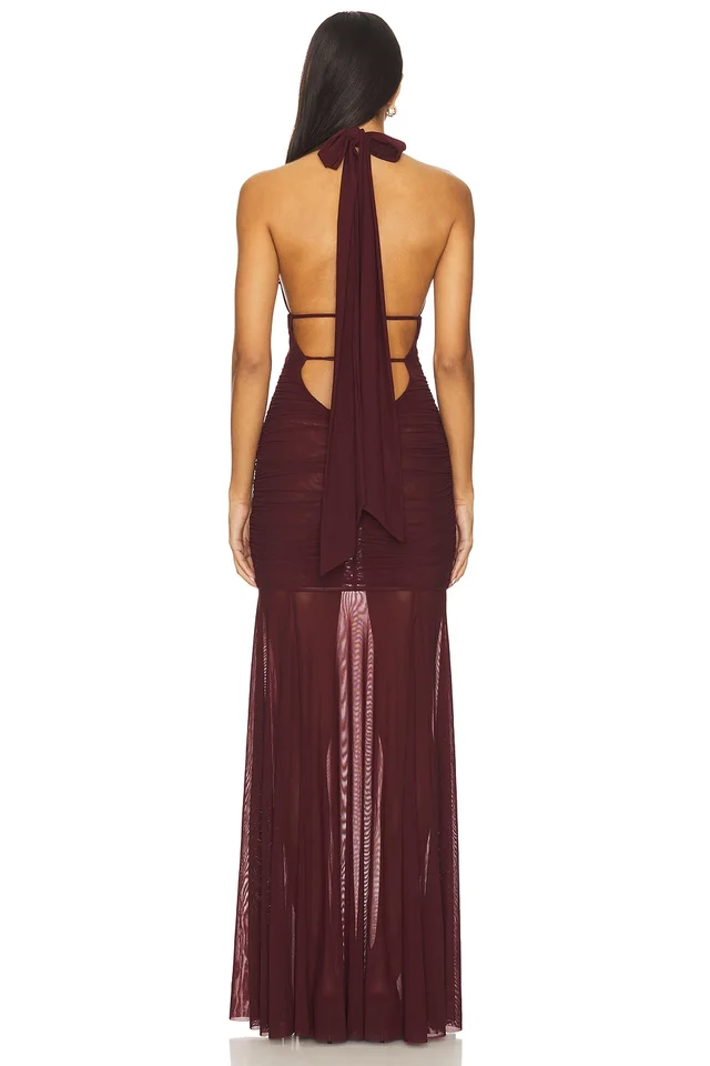 MAJORELLE Shella Gown in Oxblood, photo 3 of 3 from REVOLVE (Canada)