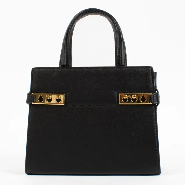 Delvaux Black Silky Calf Tempête Crush PM Bag in Black Calfskin from Labellov
