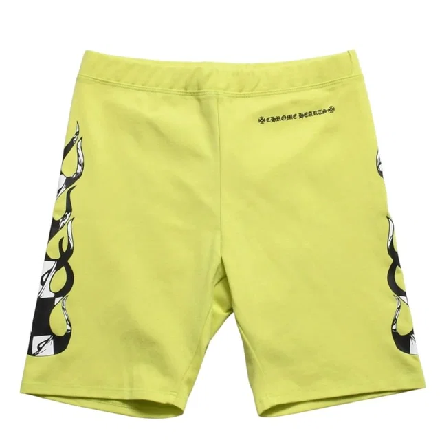 Chrome Hearts Matty Boy Link Biker Shorts Lime Green Cotton in Green from The Reluxe
