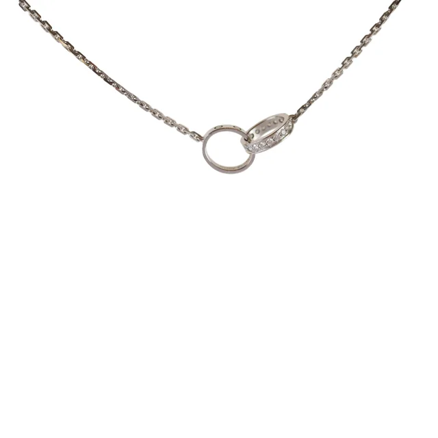 Cartier Baby Love Diamond White Gold Necklace in White from The Purse Affair