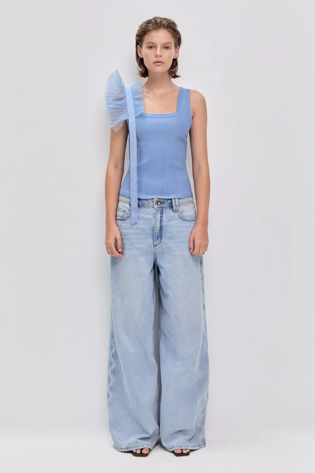 AJE Ava Knit Tank in Blue from Aje, photo 1 of 1