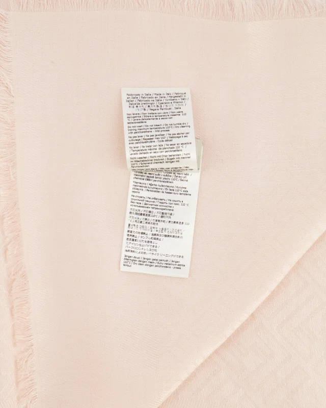 Fendi Light Pink Silk Shawl with FF Logo Print in Pink Silk from Sellier, photo 5 of 5