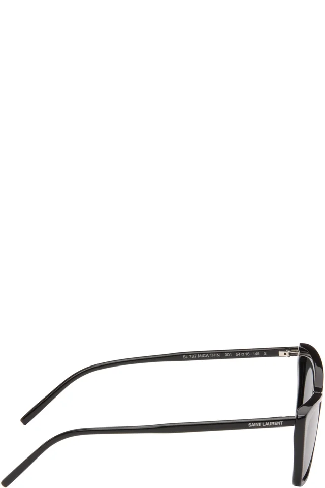 Saint Laurent Black SL 737 Mica Thin Sunglasses, photo 2 of 4 from SSENSE