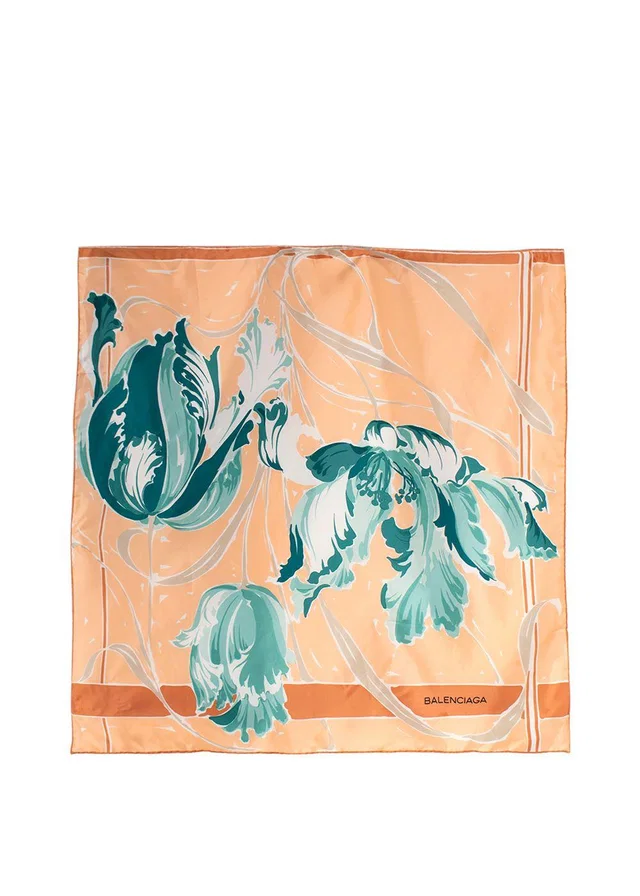 Balenciaga Floral-Print Silk Scarf in Silk from HEWI