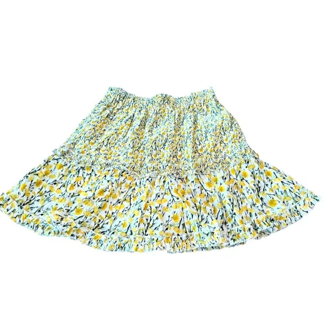 FRED Floral Lined Skirt Medium Pull One Elastic Waist Spring Short in yellow from Poshmark