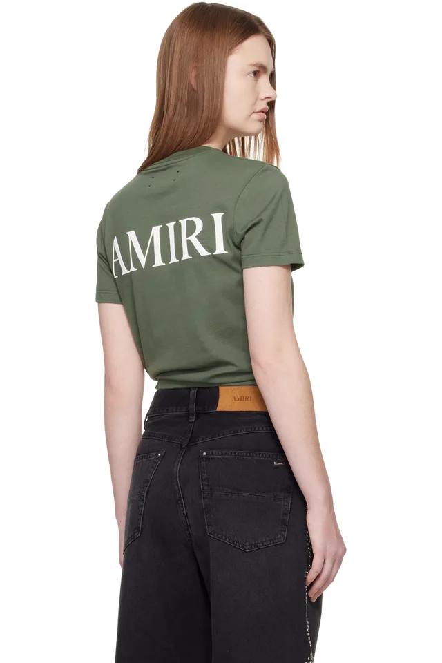 AMIRI Green MA Core Logo T-shirt, photo 3 of 3 from SSENSE
