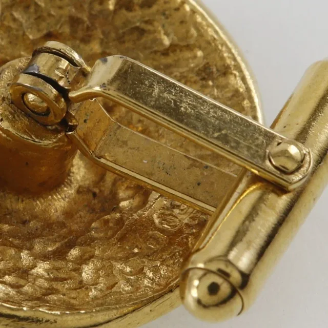Chanel Vintage Logo Round Plated Gold _plated Jewelry in Gold from HEWI, photo 6 of 7
