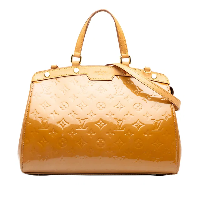 Brown Louis Vuitton Monogram Vernis Brea MM Satchel in Brown Leather from Designer Revival
