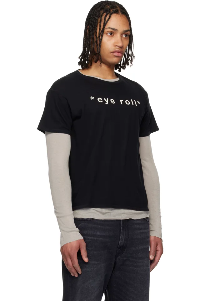 R13 Black 'Eye Roll' Boy T-shirt, photo 2 of 4 from SSENSE