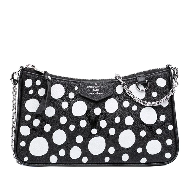 Black Louis Vuitton Yayoi Kusama Monogram Giant Empreinte Infinity Dots Easy Pouch On Strap… in Black Leather from Designer Revival