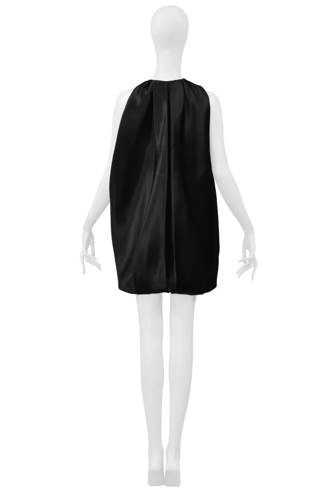 Balenciaga By Ghesquiere Black Satin Dress With Roses in Black Satin from Resurrection Vintage, photo 8 of 8