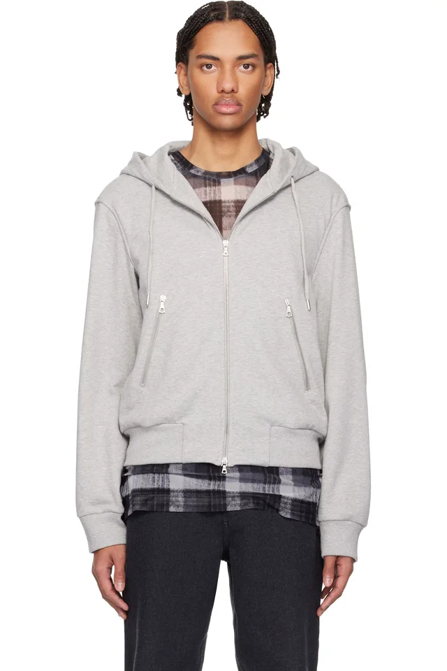 Gray Loose Zipped Hoodie, image 1 of 1 from SSENSE