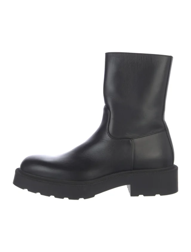 The Row Leather Boots in black|blue Leather from The RealReal