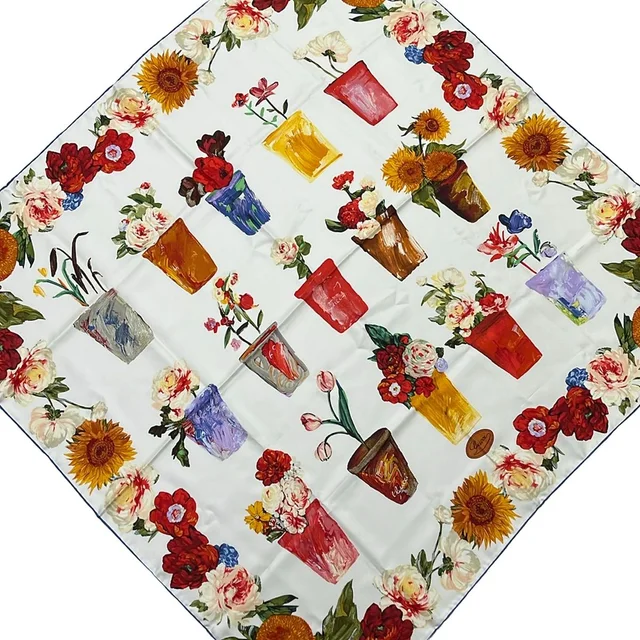 Gucci Scarf White Red Multi Floral Pattern in White from The Reluxe