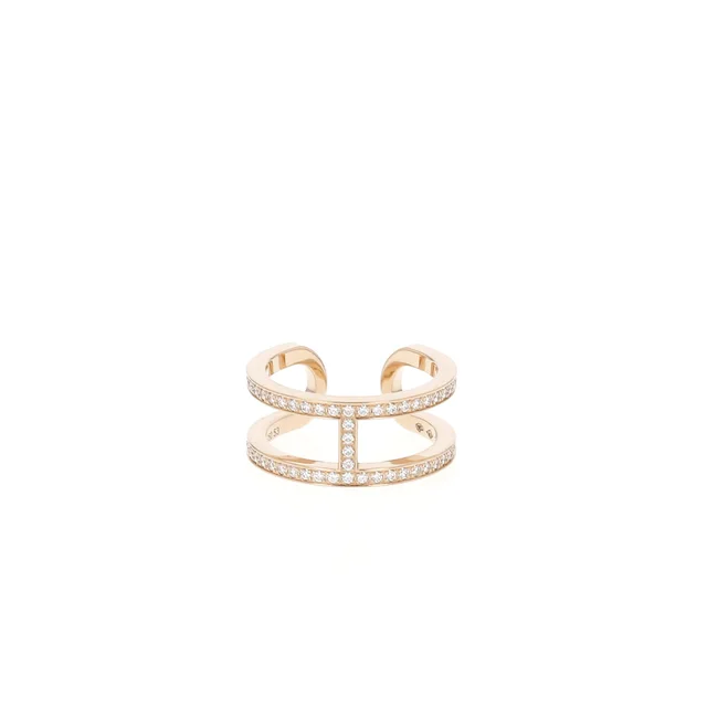 Hermès Ever Anchor Chain ring in rose gold and diamonds in Pink from Collector Square, photo 1 of 1
