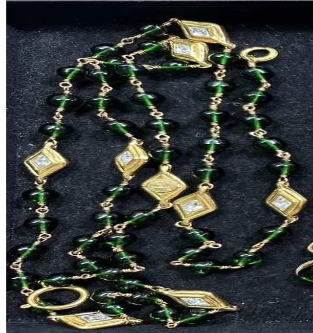 Chanel Glass Rhinestone Beaded Necklace in Green from Luxury Promise, photo 1 of 1