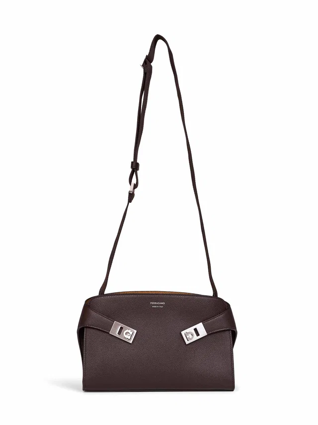 Ferragamo Hug Shoulder Bag — Brown Calf Leather in Brown Calfskin from HEWI