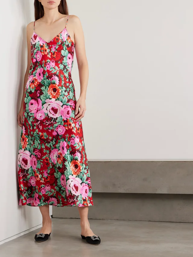 OLIVIA VON HALLE Garbo floral-print silk-satin nightdress, photo 2 of 2 from NET-A-PORTER (Canada)