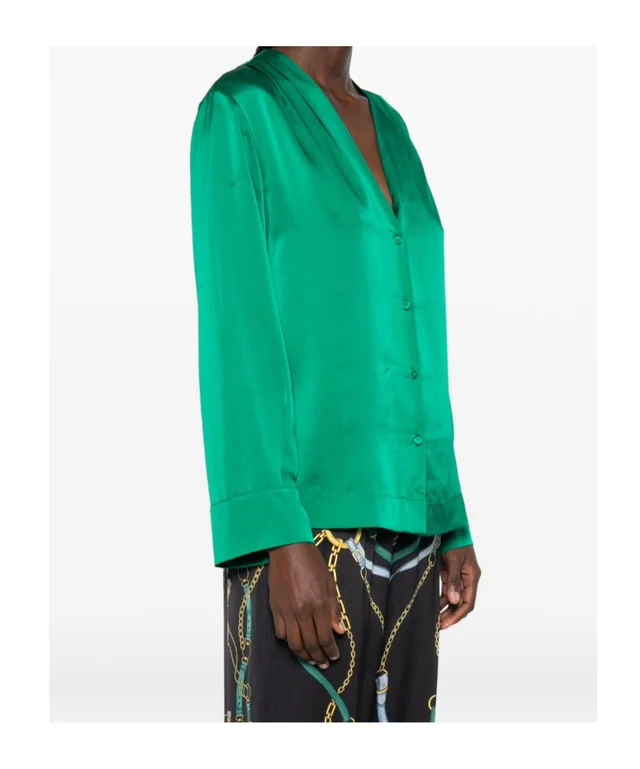 Forte Forte satin-finish V-neck shirt, photo 3 of 5 from SENSER