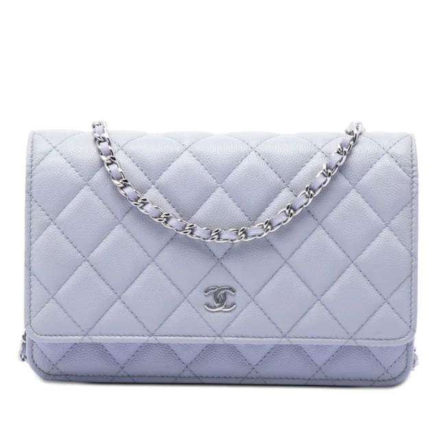 Purple Chanel Classic Caviar Wallet On Chain Crossbody Bag in Purple Caviar leather from Designer Revival