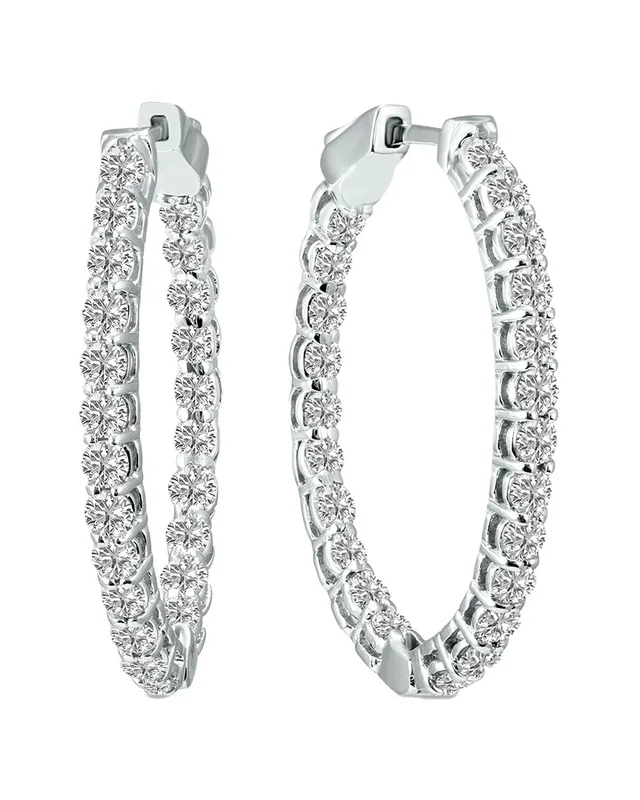 Lab Grown Diamonds 14K 3.00 ct. tw. Lab Grown Diamond Hoops, image 1 of 1 from Rue La La