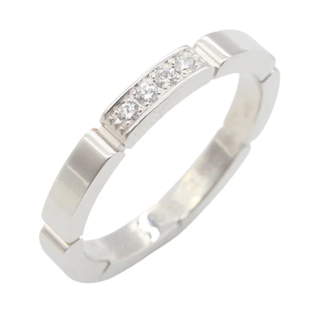 Cartier Maillon Panthere Au750 White Gold Diamond Ring Size 53 in White from LuxUness