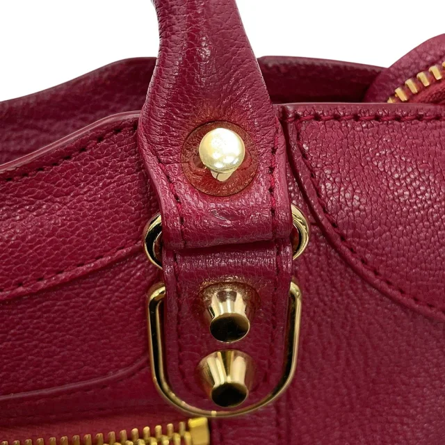 Balenciaga Classic Metallic Edge City 2WAY Handbag New Griotte390160 Leather Size Mini in Leather from GALLERY RARE, photo 12 of 18