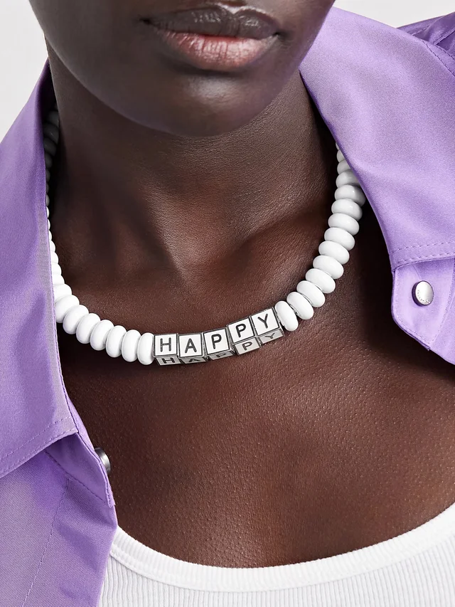 LAUREN RUBINSKI Happy sterling silver, enamel and bead necklace in White, photo 2 of 2 from NET-A-PORTER (Canada)