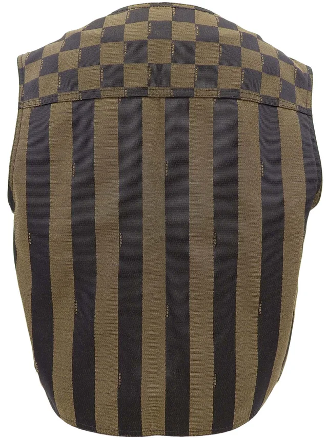 Fendi Pecan Pattern Logo Button Vest Brown/Black in Black from VINTAGE QOO TOKYO, photo 2 of 2