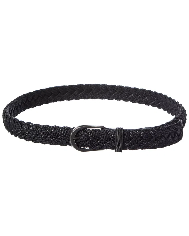 Brunello Cucinelli Woven & Leather Belt, image 1 of 1 from Gilt