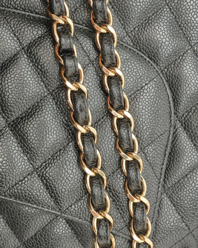 Chanel Classic Caviar Jumbo Double Flap Bag in Caviar leather from A Retro Tale, photo 7 of 10