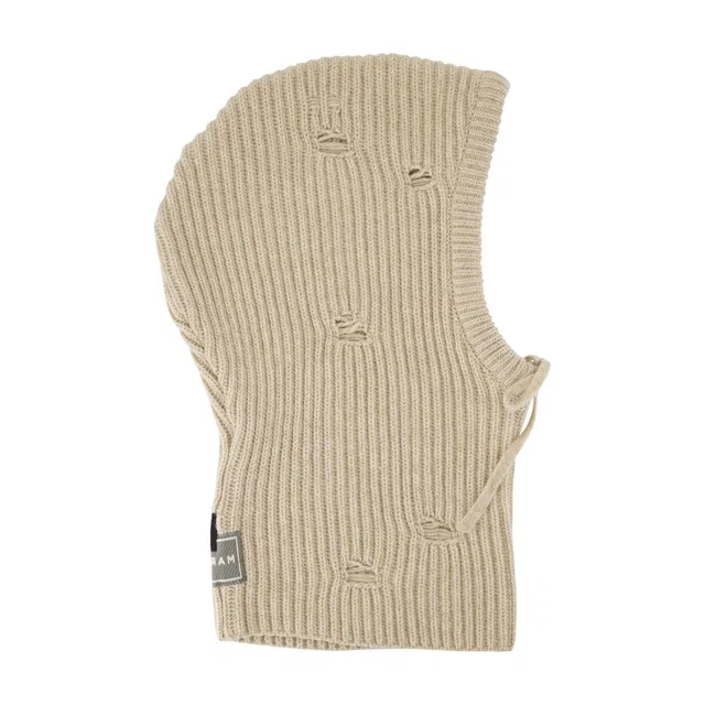 Maison Margiela S52tb0008-M13138-806m Ribbed Wool Beanie — Beige Beanies in Beige Wool from HEWI